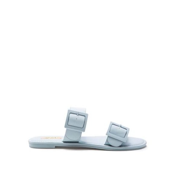 Light Blue Vegan Leather Sandals - Picture 2 of 5